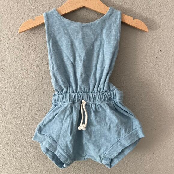 Childhoods Clothing Slub Knit Romper Shortie - Light Blue - 18-24M - Picture 2 of 5